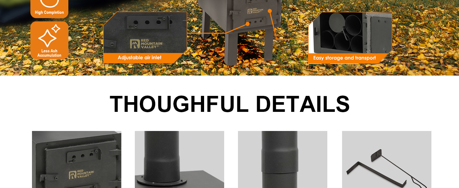 Red Mountain Valley Outdoor Portable Wood Burning Stove