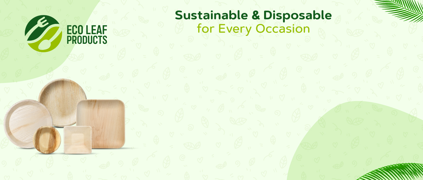 ECO Leaf 50 Disposable Palm Leaf Plates 8”(20cm) Shallow Round