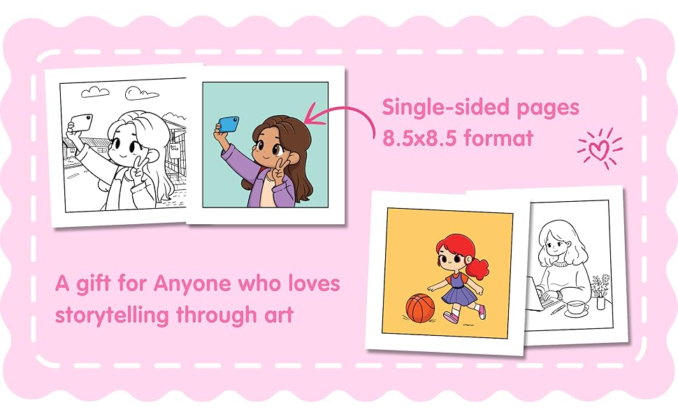 Single-Sided Pages. 8.5 by 8.5 Format. A Gift For Anyone Who Loves Storytelling Through Art.