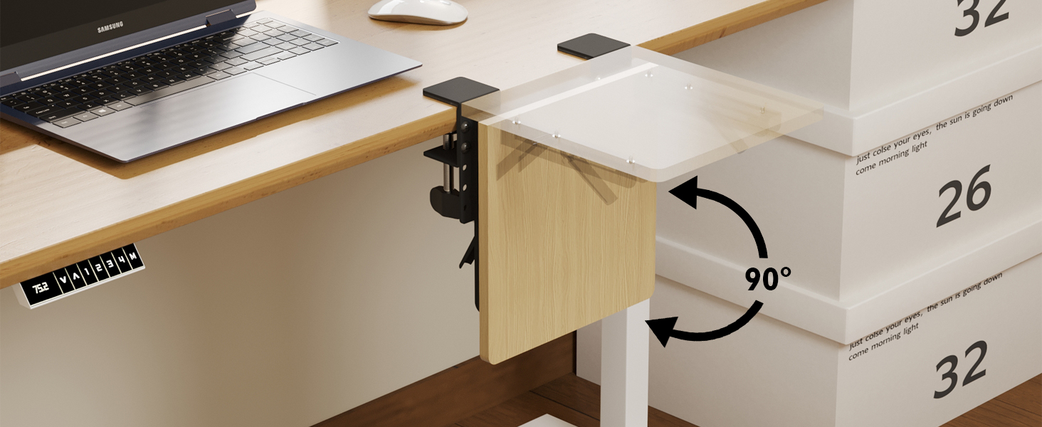 BONTEC Ergonomics Desk Extender Tray, 240x230mm Table Mount Arm Wrist