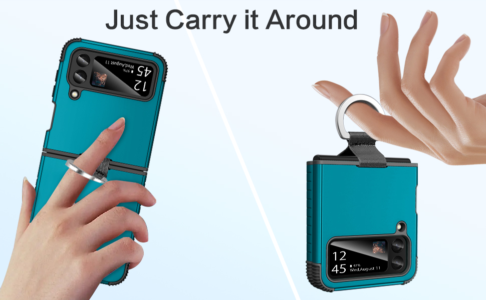 Telaso Samsung Z Flip 3 Case, Z Flip3 5G Case, Slim Fit 2 in 1 Full