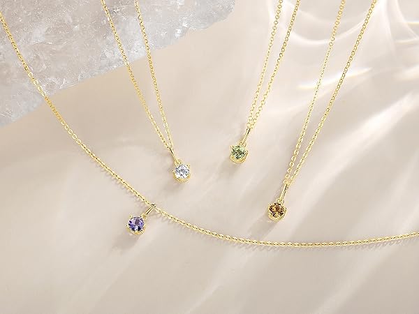 N018a【花】ネックレス 四つ葉 華奢 CZダイヤ S925 ゴールド N018a【花