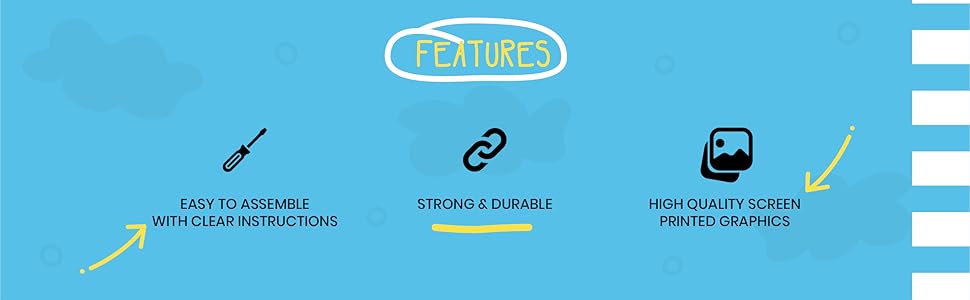 easy to assemble, strong and durable, quality graphics