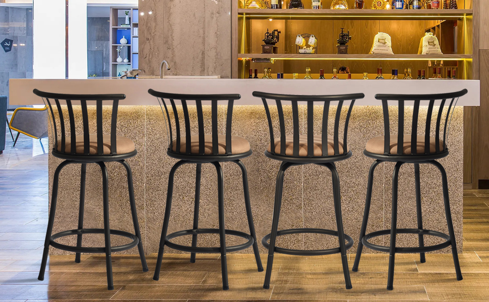 FurnitureR Classic Barstools Set of 2, Country Style Bar