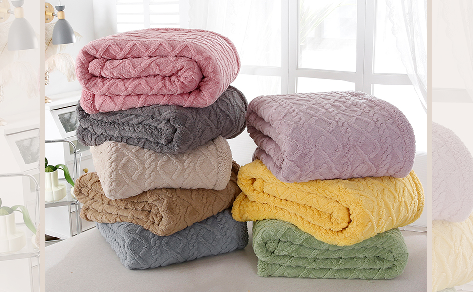 Sherpa Fleece Throw Blanket, Soft Warm Thick Winter Blankets