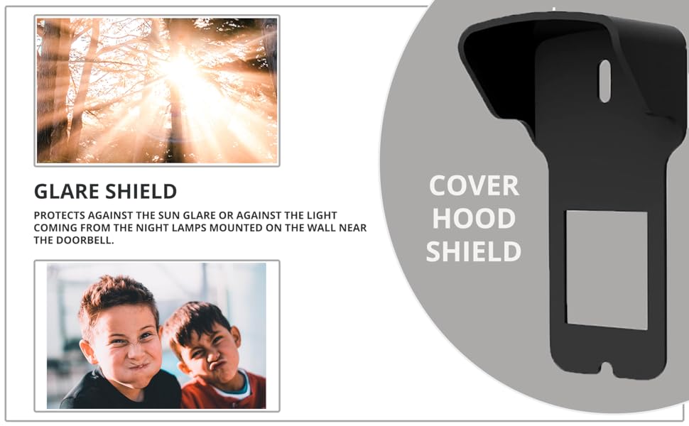 Door bell cover hood shield