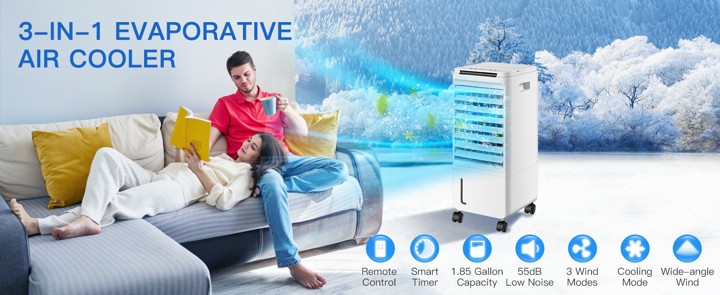 Portable Air Conditioners, 3IN1 Evaporative Air Cooler