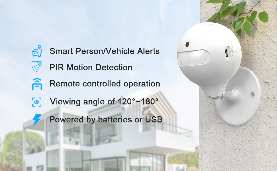 SECRUI Motion Sensor Alarm with Siren, Home Security Systems Battery