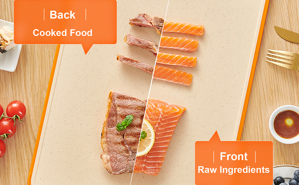 2PCS Cutting Boards for Kitchen, Plastic Cutting Board Set