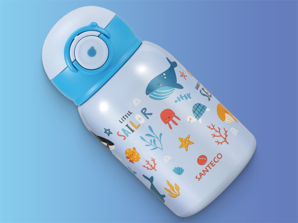 Amazon | SANTECO 水筒 MARA 魔法瓶 450ML 子供用 ストロー付き