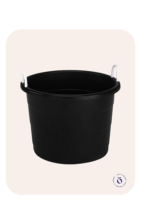 Homz Plastic 18 Gal Utility Bucket Tub w/ Rope Handle