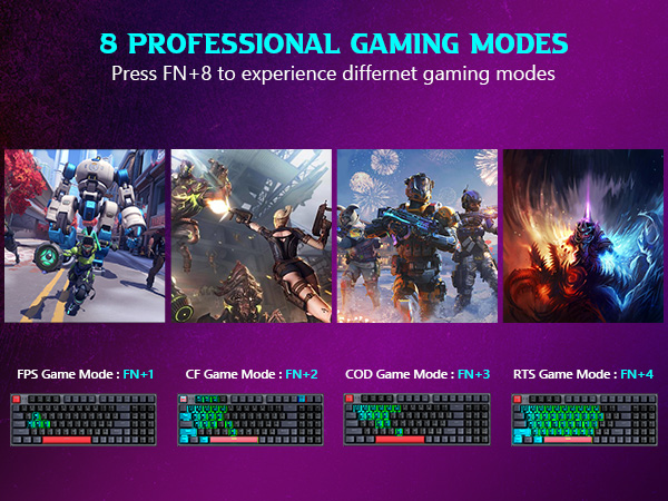 8 professional gming modes