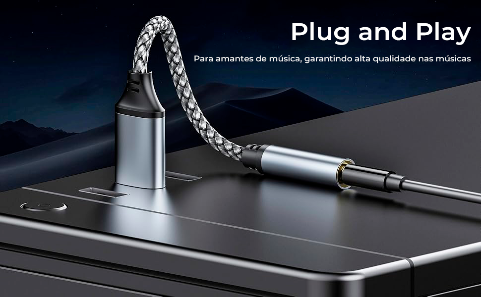 Adaptador de áudio USB para 3.5 mm 