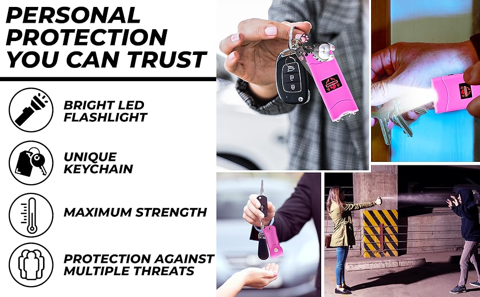 FIGHTSENSE Mini Stun Gun & Pepper Spray Combo Pack for