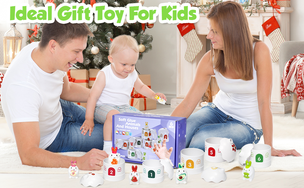 Learning Toys for 1 2 3 Year Old, 12 Pcs Farm Animal Finger