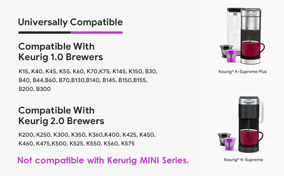 Reusable K Cups for Keurig Supreme and K Supreme Plus Coffee Pods works with regular