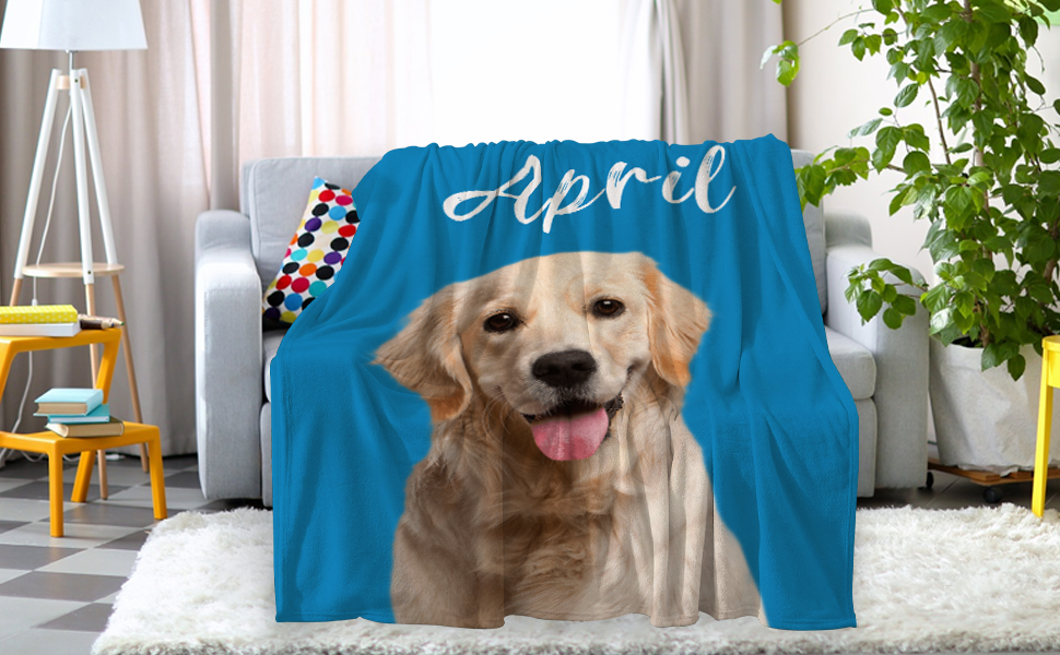 Personalized Dog Portrait Blanket, Custom Blankets Gifts