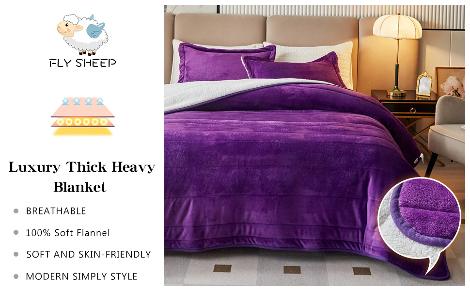 3Layer Luxury Flannel Fleece Thick Bed Blanket Full Queen