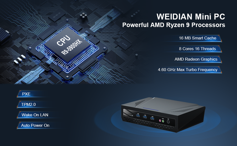 Amazon.com: WEIDIAN Mini PC Win 11 Pro AMD Ryzen 9 5900HX