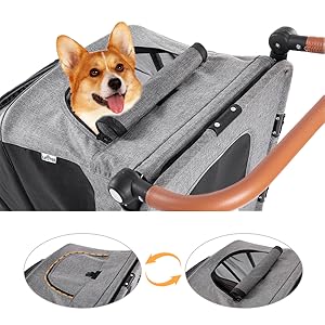 LPOTIUS ペットカート グレー 大型犬 LPOTIUS ペットカート 大型犬 中型犬 多頭用 ドッグカート