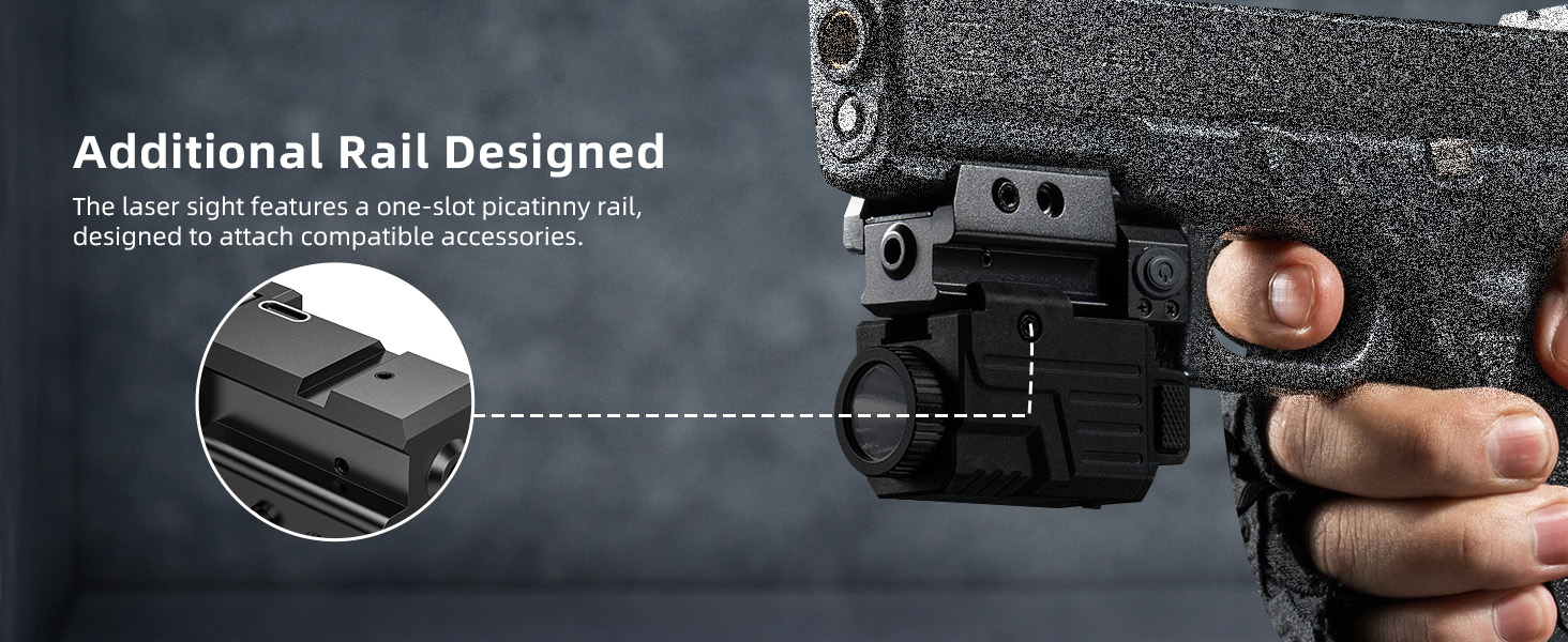 EZshoot Best Pistol Laser Sight with Additional Picatinny Rail