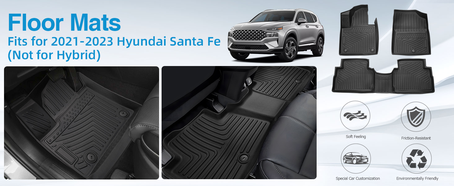 Forccord Custom Fit for Floor Mats Hyundai Santa Fe 2021