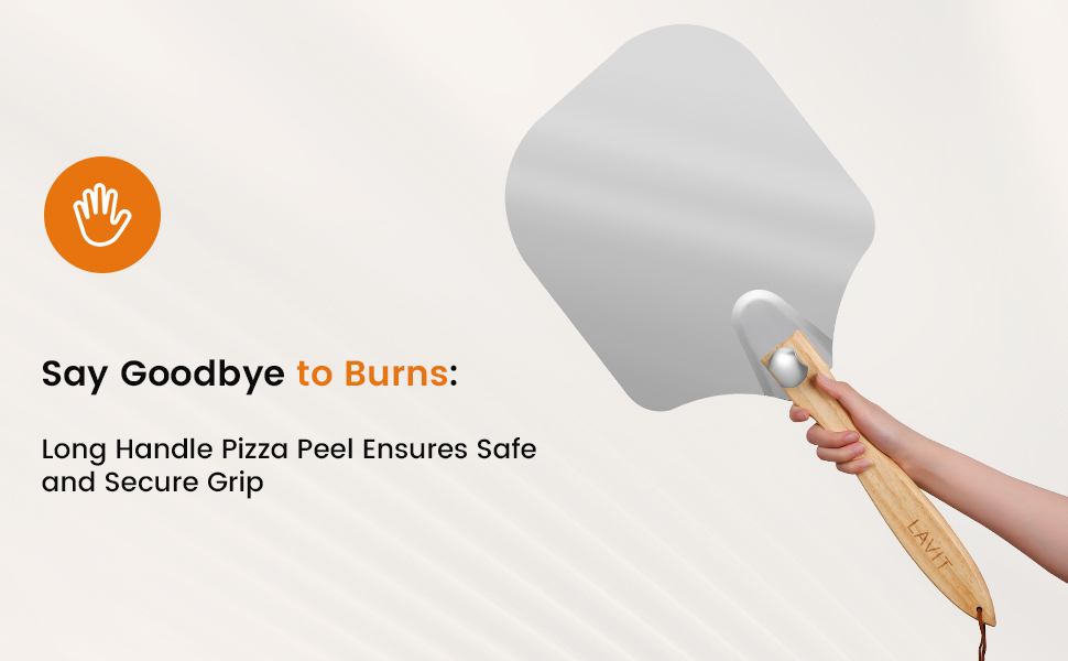 Aluminum Pizza Peel Set - 12"x14" Metal Spatula with Folding Wooden Handle & Rocker Cutter