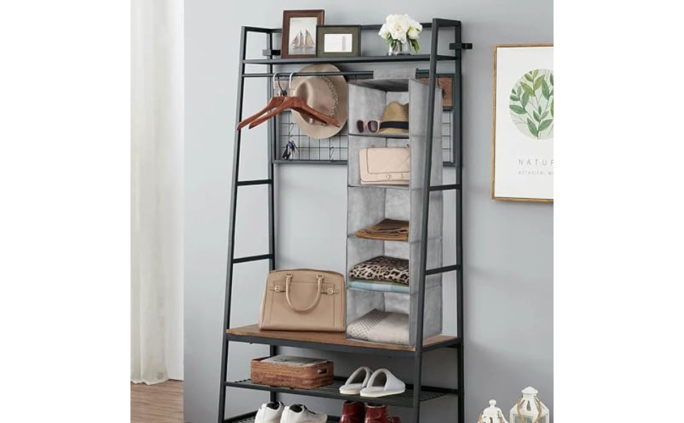 clothes rail with shelves