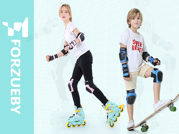 Kids Knee Pads Elbow Pads Wrist Guards Protective Gear Set for Inline Roller Skating Skateboarding