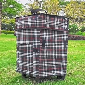 Shopping Grocery Cart Bag with Wheels Fineget Reusable Trolley Laundry Picnic Rolling Beach Tote