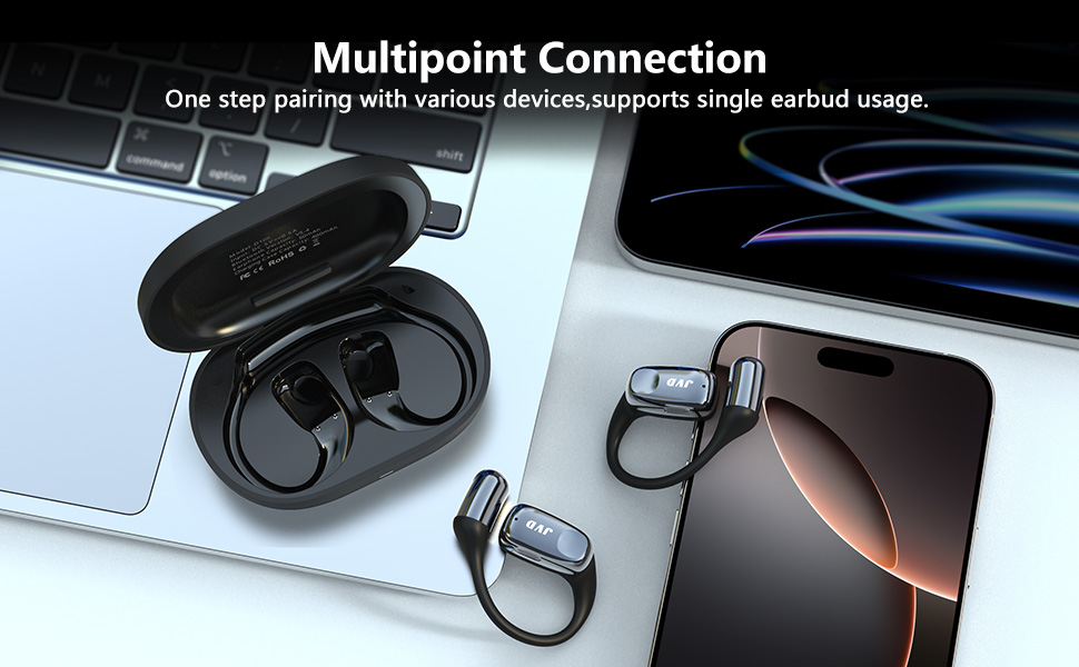 JVD Wireless Open Ear Headphones,Bluetooth 5.4 Sport