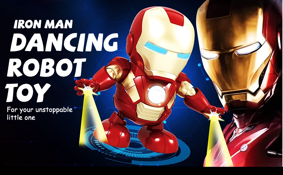 Buy Roscoe CR03321 Iron Man Dancing Robot Musical Superhero Iron Man