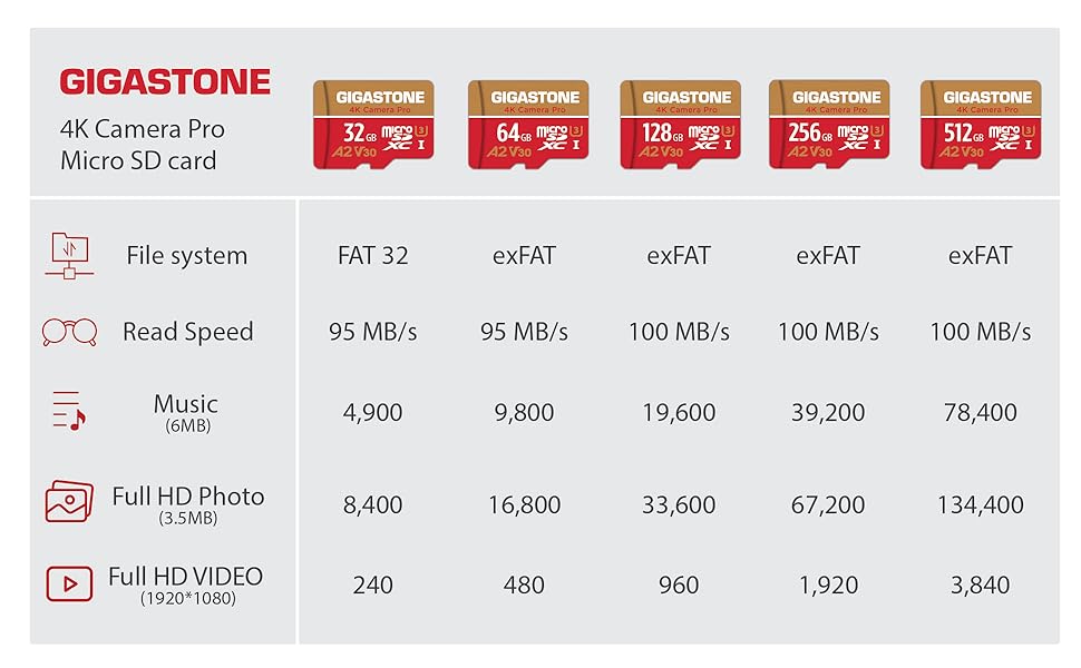 [5Yrs Free Data Recovery] Gigastone 256GB 2Pack Micro SD