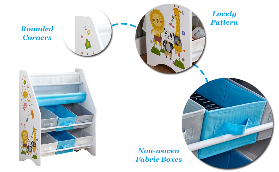 Boys Girls Canvas Storage Display Rack Organizer Holder