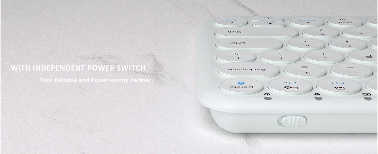 UBOTIE Portable Slim Bluetooth Keyboard, Wireless Colorful