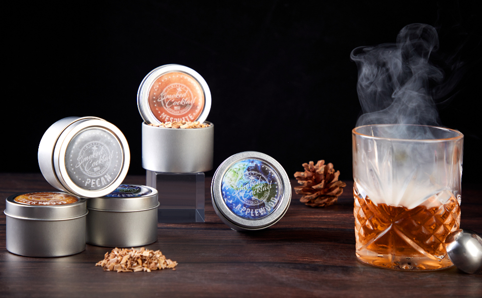 Wood Chips for Cocktail Smoker, 2 Pack Smoking Chips for