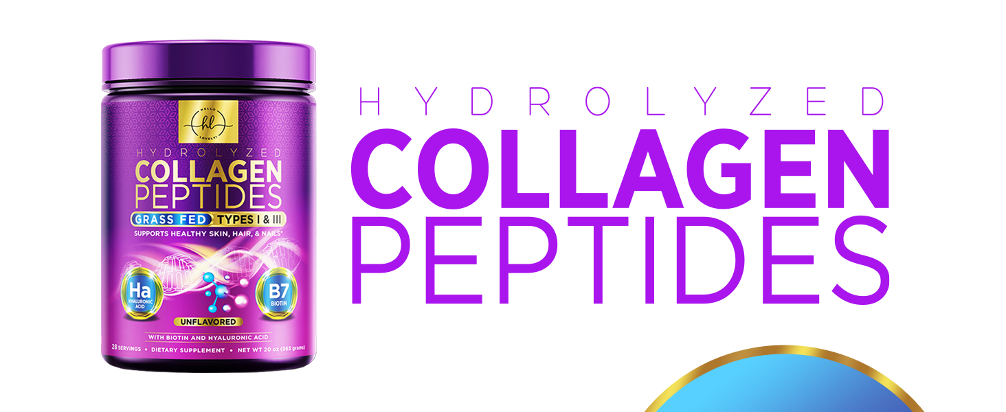 CollCollagen Peptides Powder: Hello Lovely! collagen peptide supplement with types 1 3 plus protein