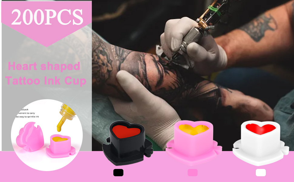 Disposable Tattoo Ink Cups Heart Shaped