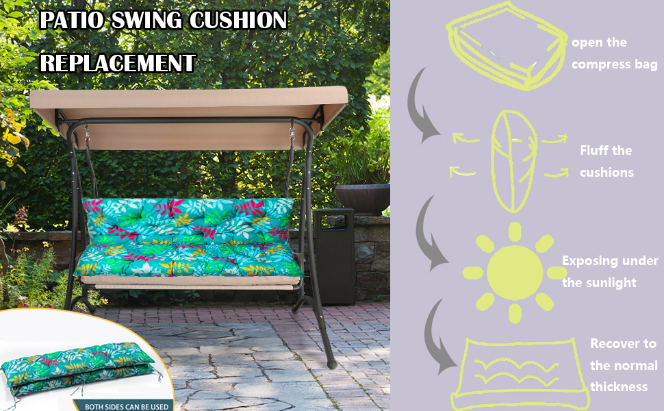 lsxlkha Porch Swing Cushions with Backrest, Waterproof Seat