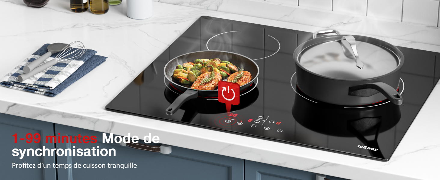 Plaque Vitrocéramique 3 Feux, Table De Cuisson Vitrocéramique 3 Foyers Encastrable Plaque 3 Feux- 5500W, 60cm, Autarkic, Tactile, Minuteur, Verre-céramique 14 Plaque Vitrocéramique 3 zones