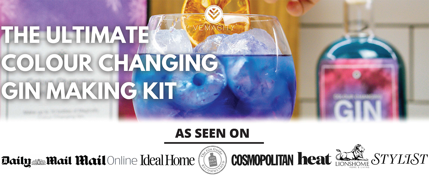 Vemacity Colour Changing Gin Making Kit Gin Gifts For Women DIY Gin