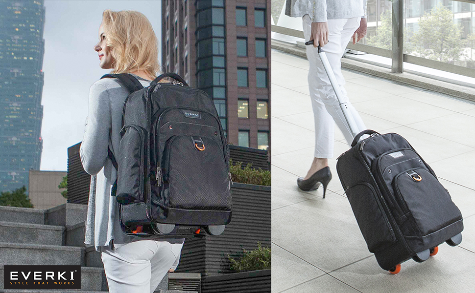 EVERKI TRACKMAN ブラックバックパック Trackman Everki Onyx Premium Backpack 17.3