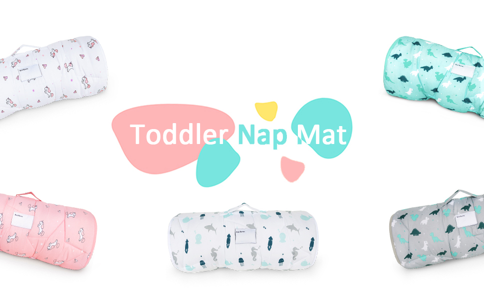 Toddler Nap Mat with Pillow and Blanket (2 Pack) 50" x 21