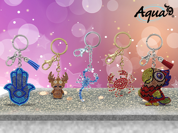 Amazon.com: Aqua 79 Sparkling Island Palm Tree Keychain