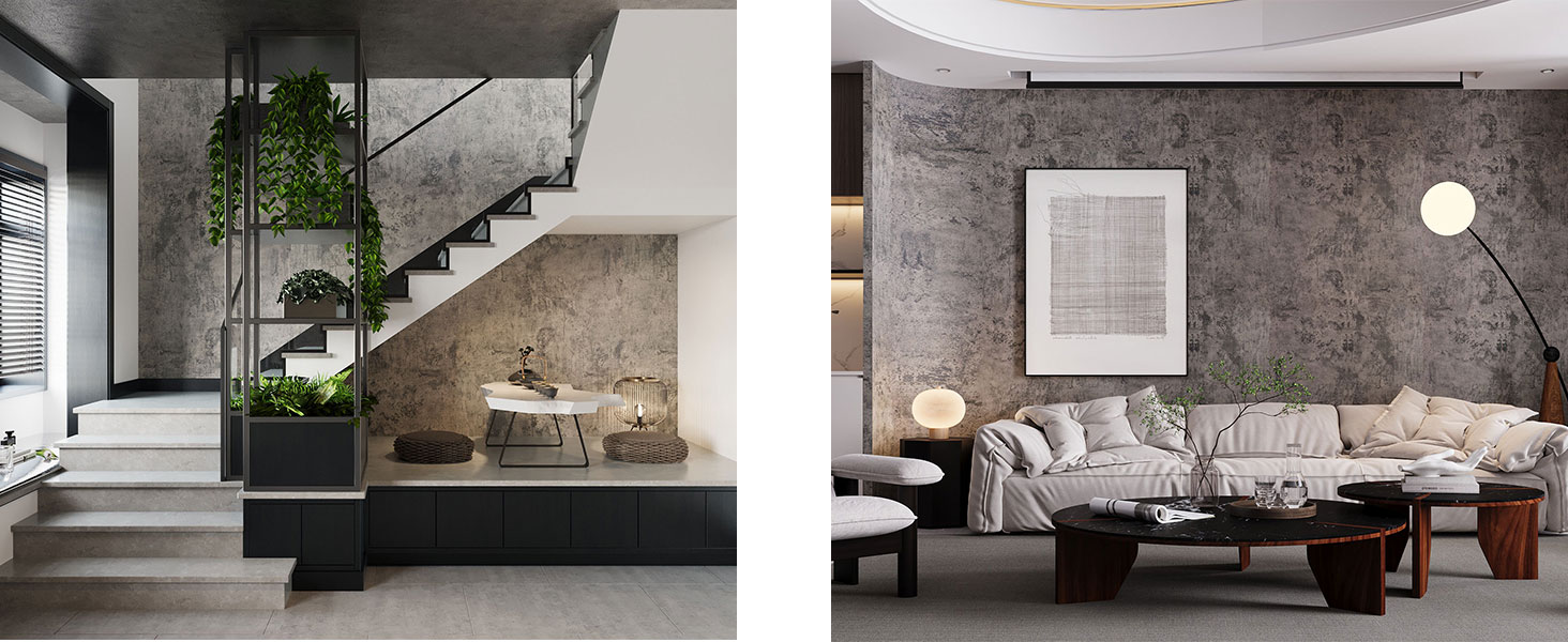 concrete contact paper cement wallpaper peel and stick Industrial wallpaper grey wall paper