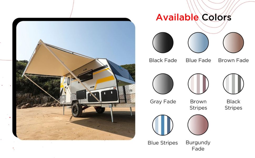 ALEKO RV Awning 16x8 Manual Crank Retractable Kit