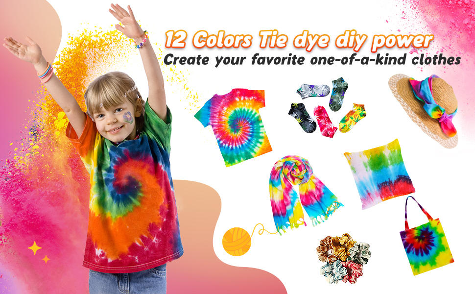Tie Dye Powder, 24 Colors DIY Tie Dye Powder Bottled Fabric