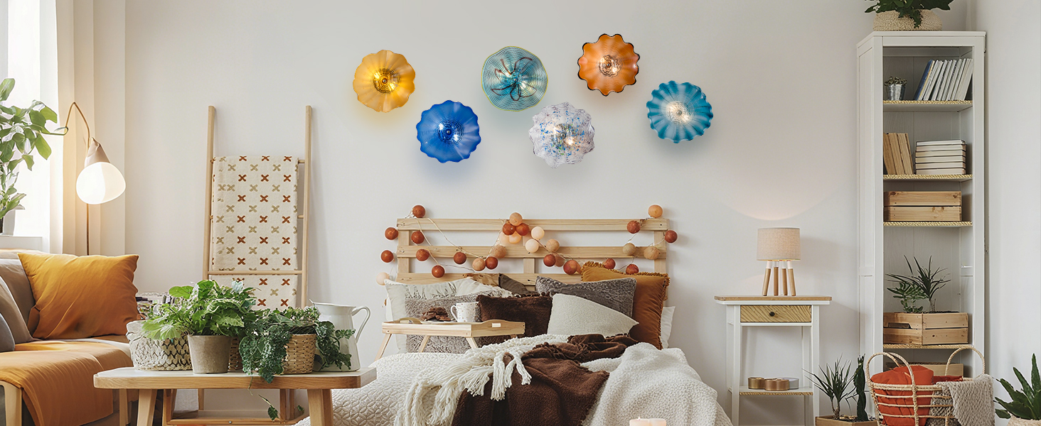 Hand Blown Glass Wall Plates Decor