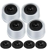 ZUDKSUY 4Pcs Trailer Hub Cap and Bearing Grease Plugs, Black Silver Hub Dust Caps with Extra Rubb...