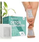 Detox Fußpflaster - Natürliche Fußpflege, Entgiftung & Reinigung - Pflaster mit Vitamin C, Bambus...